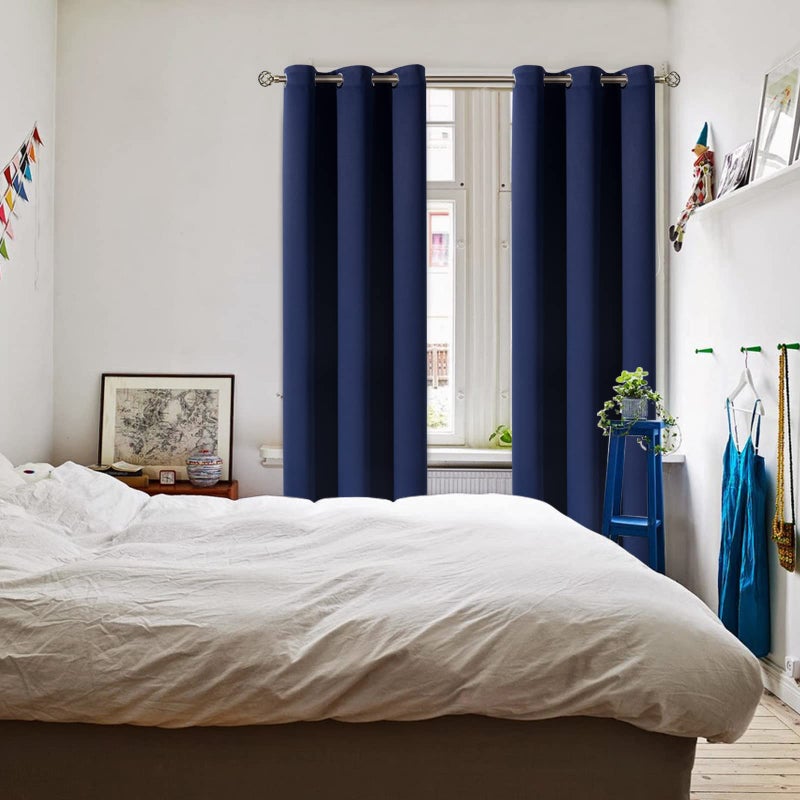 BGment Blackout Curtains 84 inches Long - Grommet Thermal Insulated Room Darkening Window Curtains for Bedroom, Set of 2 Panels (42 x 84 Inch, Navy Blue) - Image 2
